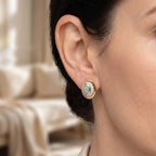 D'Joy - Ethiopian Opal & White Zircon Earring with Push Post in Yellow Gold Plated Sterling Silver_8700330_1