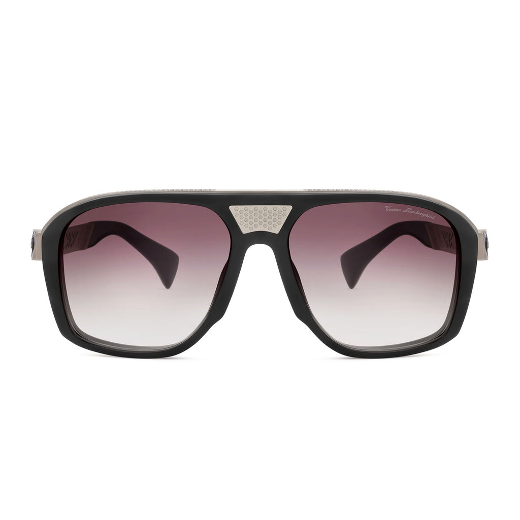 Tonino Lamborghini Eyewear- Oversized Black Aviator Mask Sunglasses_8701091
