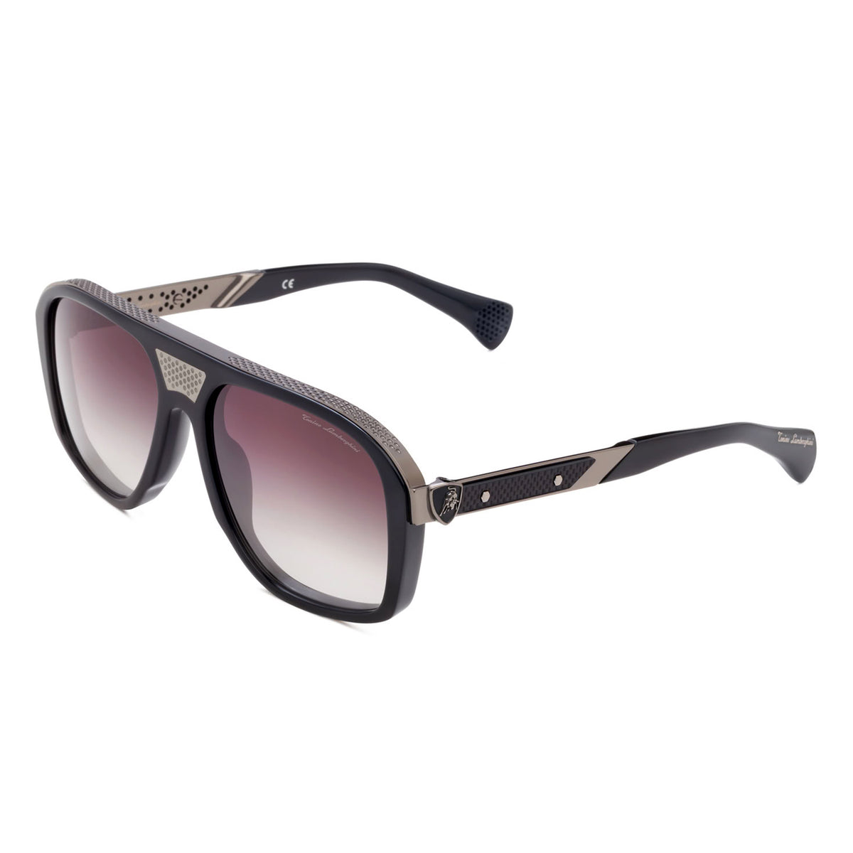 Tonino Lamborghini Eyewear- Oversized Black Aviator Mask Sunglasses 8701091 1