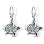 D'Joy - Larimar & Blue Sapphire Earring with Lever Back in Rhodium Overlay Sterling Silver 9.00 Ct._8701097_5