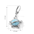 D'Joy - Larimar & Blue Sapphire Earring with Lever Back in Rhodium Overlay Sterling Silver 9.00 Ct._8701097_6