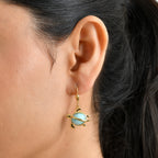 GP - Larimar & Blue Sapphire Earring with Lever Back in 18K Vermeil Yellow Gold Plated Sterling Silver 9.00 Ct._8701098_1