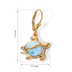GP - Larimar & Blue Sapphire Earring with Lever Back in 18K Vermeil Yellow Gold Plated Sterling Silver 9.00 Ct._8701098_5