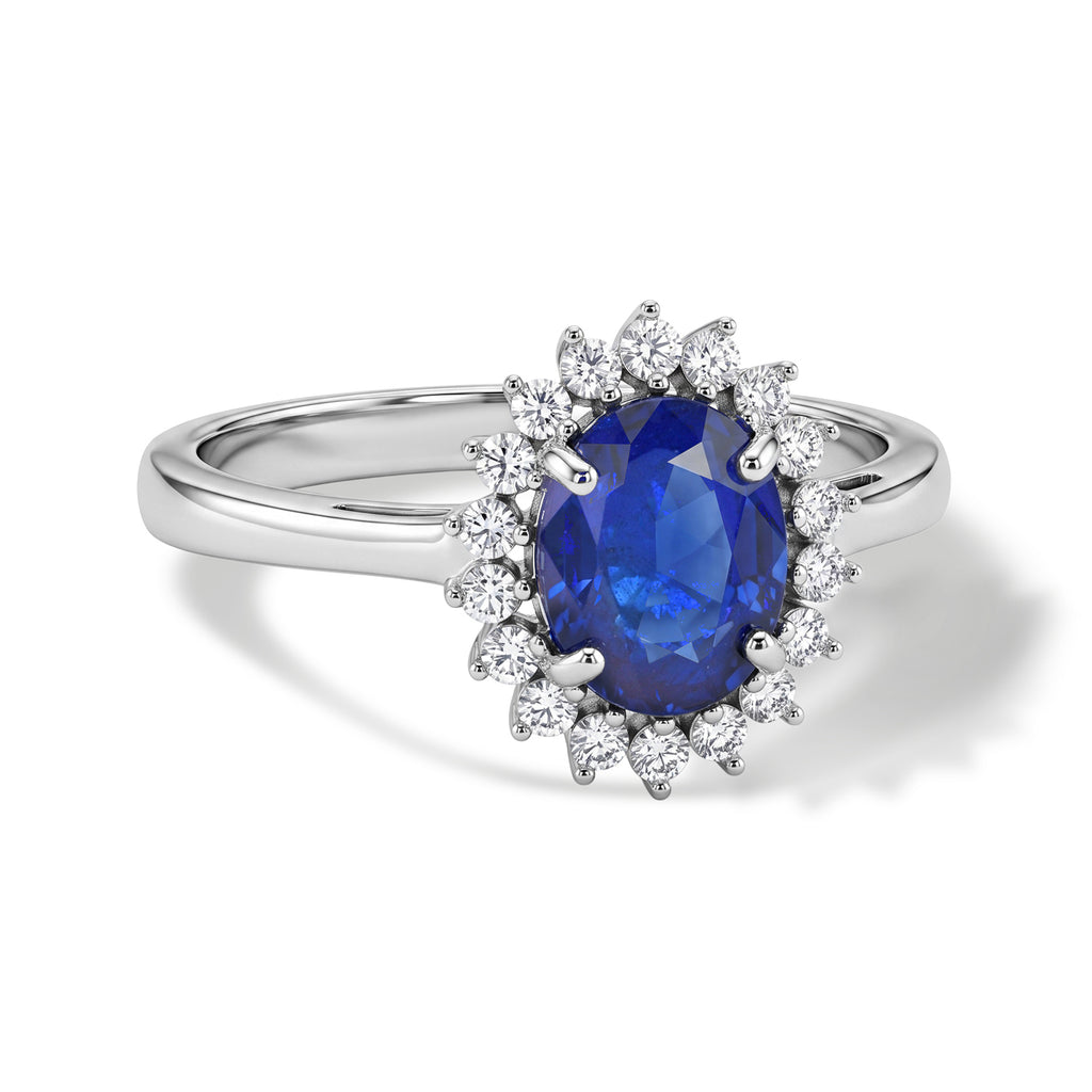 Luxuriant Blue Spinel, Lab Grown Diamond Ring in Rhodium OverlaySterling Silver  1.720  Ct._8701940