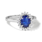 Luxuriant Blue Spinel, Lab Grown Diamond Ring in Rhodium OverlaySterling Silver  1.720  Ct._8701940