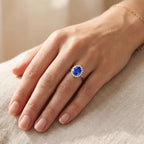 Luxuriant Blue Spinel, Lab Grown Diamond Ring in Rhodium OverlaySterling Silver  1.720  Ct._8701940_1