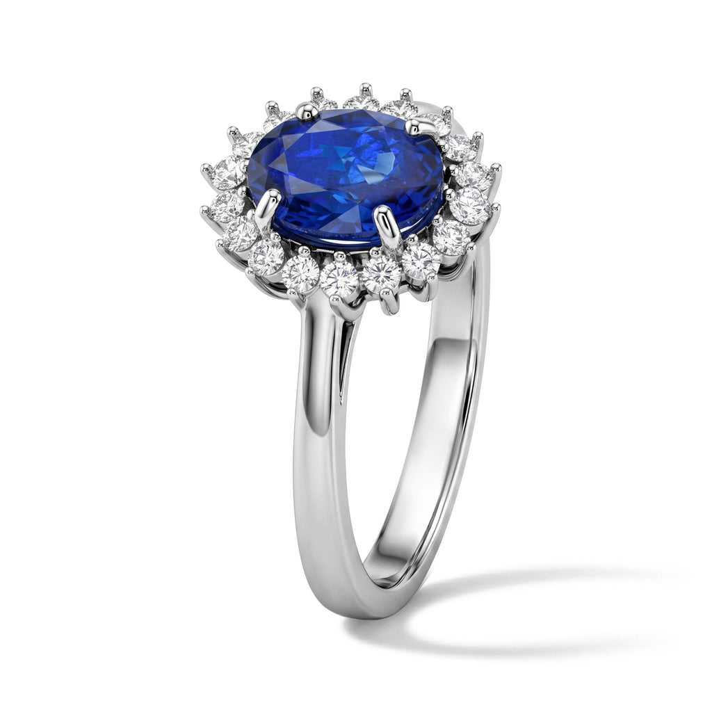Luxuriant Blue Spinel, Lab Grown Diamond Ring in Rhodium OverlaySterling Silver  1.720  Ct._8701940_3