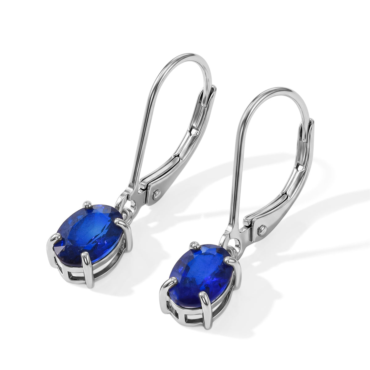 D'Joy - Premium Cobalt Blue Spinel Solitaire Earring with Lever Back in Rhodium Overlay Sterling Silver 1.80 Ct. V32515090 0
