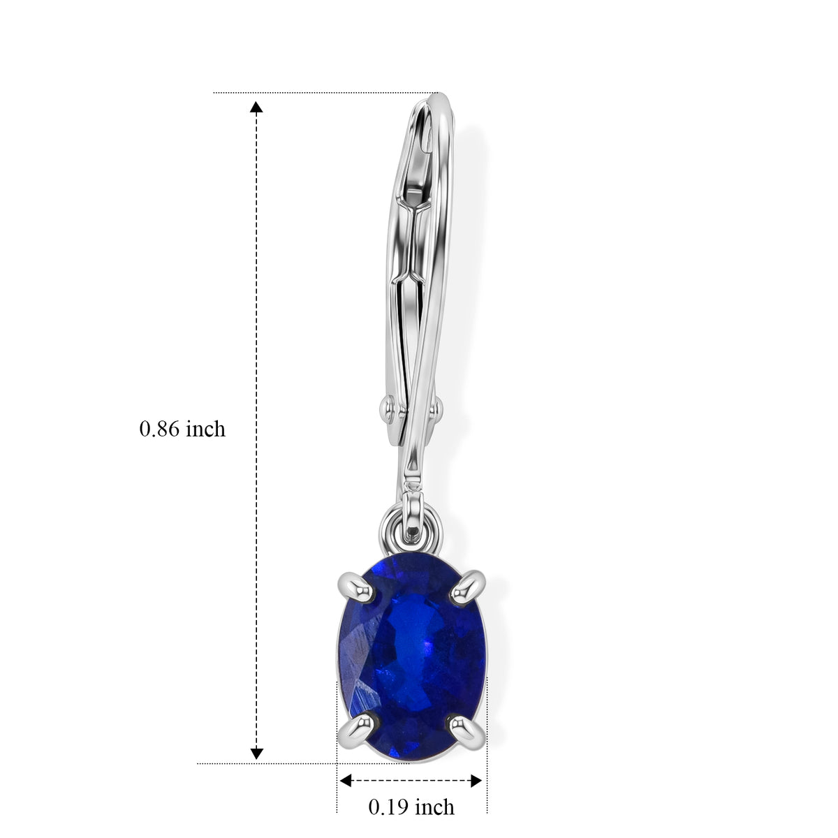 D'Joy - Premium Cobalt Blue Spinel Solitaire Earring with Lever Back in Rhodium Overlay Sterling Silver 1.80 Ct. V32515090 5