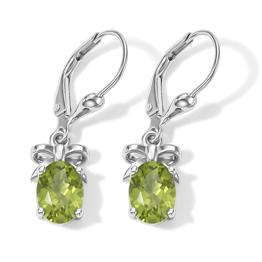 D'Joy - Peridot Solitaire Lever Back Earring in Platinum Overlay Sterling Silver 2.64 Ct._8702132