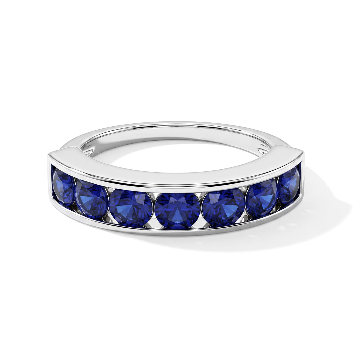 LIVE FROM BRAZIL D'Joy - Premium Cobalt Blue Spinel Half-Eternity Band Ring in Rhodium Overlay Sterling Silver 1.54 Ct. 8702173 0