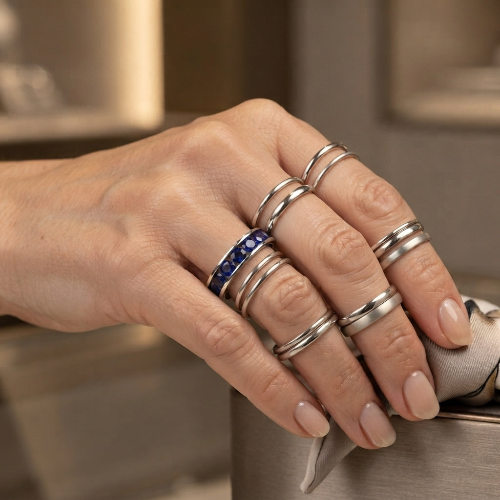 D'Joy Tanzanian Blue Spinel Ring in Rhodium OverlaySterling Silver  1.540  Ct._8702173_2