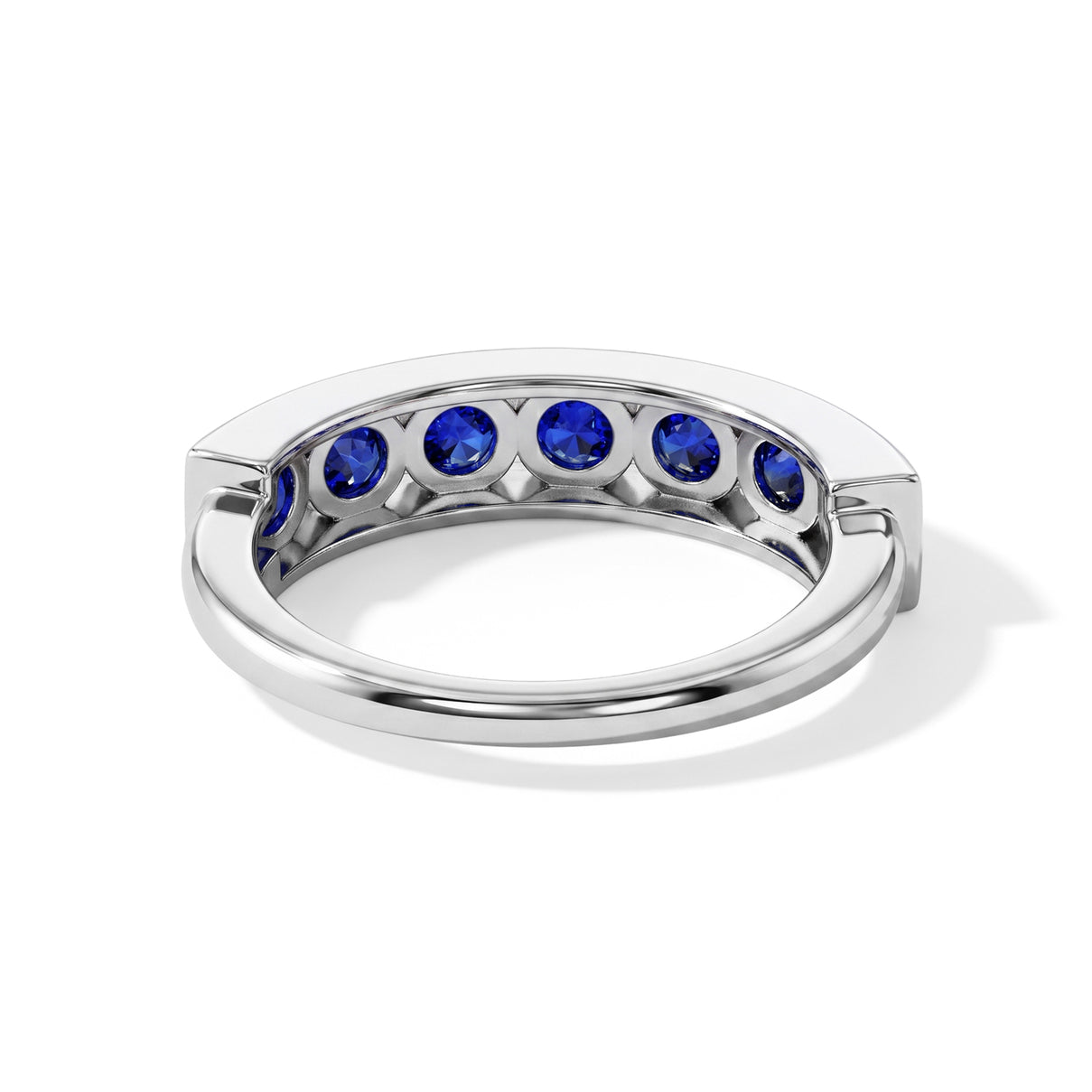 LIVE FROM BRAZIL D'Joy - Premium Cobalt Blue Spinel Half-Eternity Band Ring in Rhodium Overlay Sterling Silver 1.54 Ct. 8702173 5