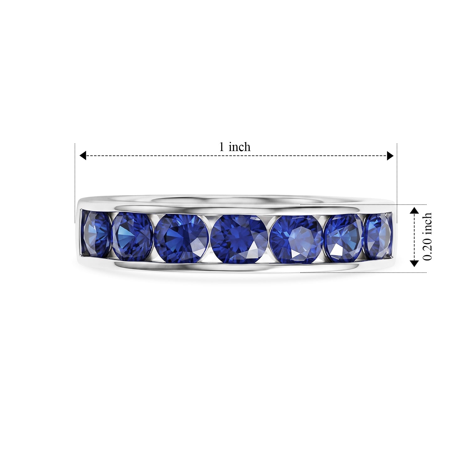 LIVE FROM BRAZIL D'Joy - Premium Cobalt Blue Spinel Half-Eternity Band Ring in Rhodium Overlay Sterling Silver 1.54 Ct. 8702173 6