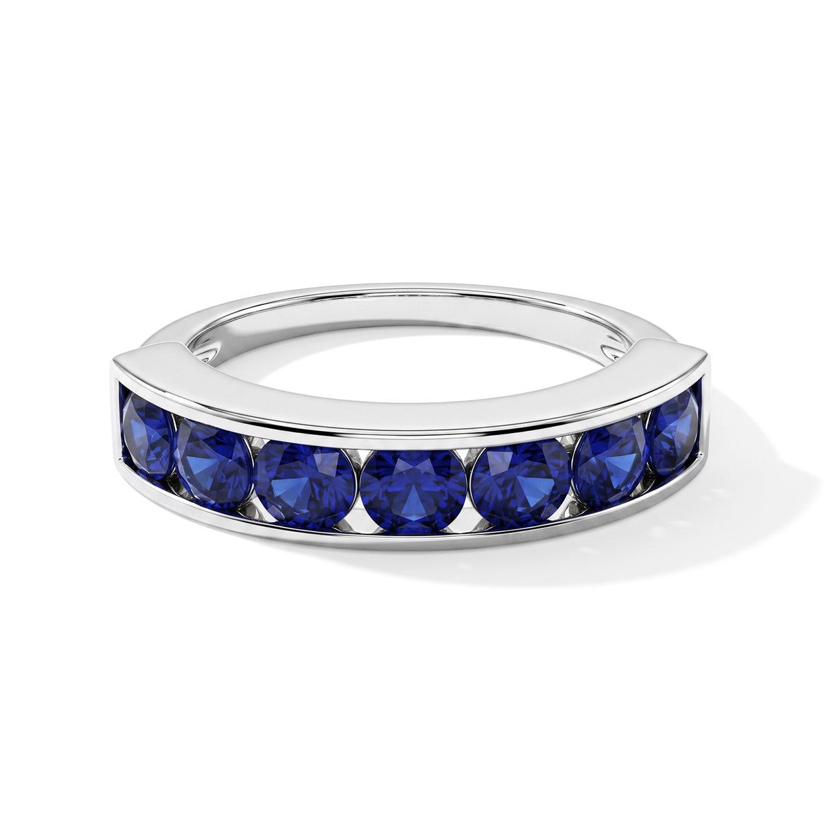 D'Joy - Premium Cobalt Blue Spinel Half-Eternity Band Ring in Rhodium Overlay Sterling Silver 1.54 Ct. V32519226 0