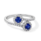 D'Joy Tanzanian Blue Spinel, White Zircon Ring in Rhodium OverlaySterling Silver  1.200  Ct._8702182