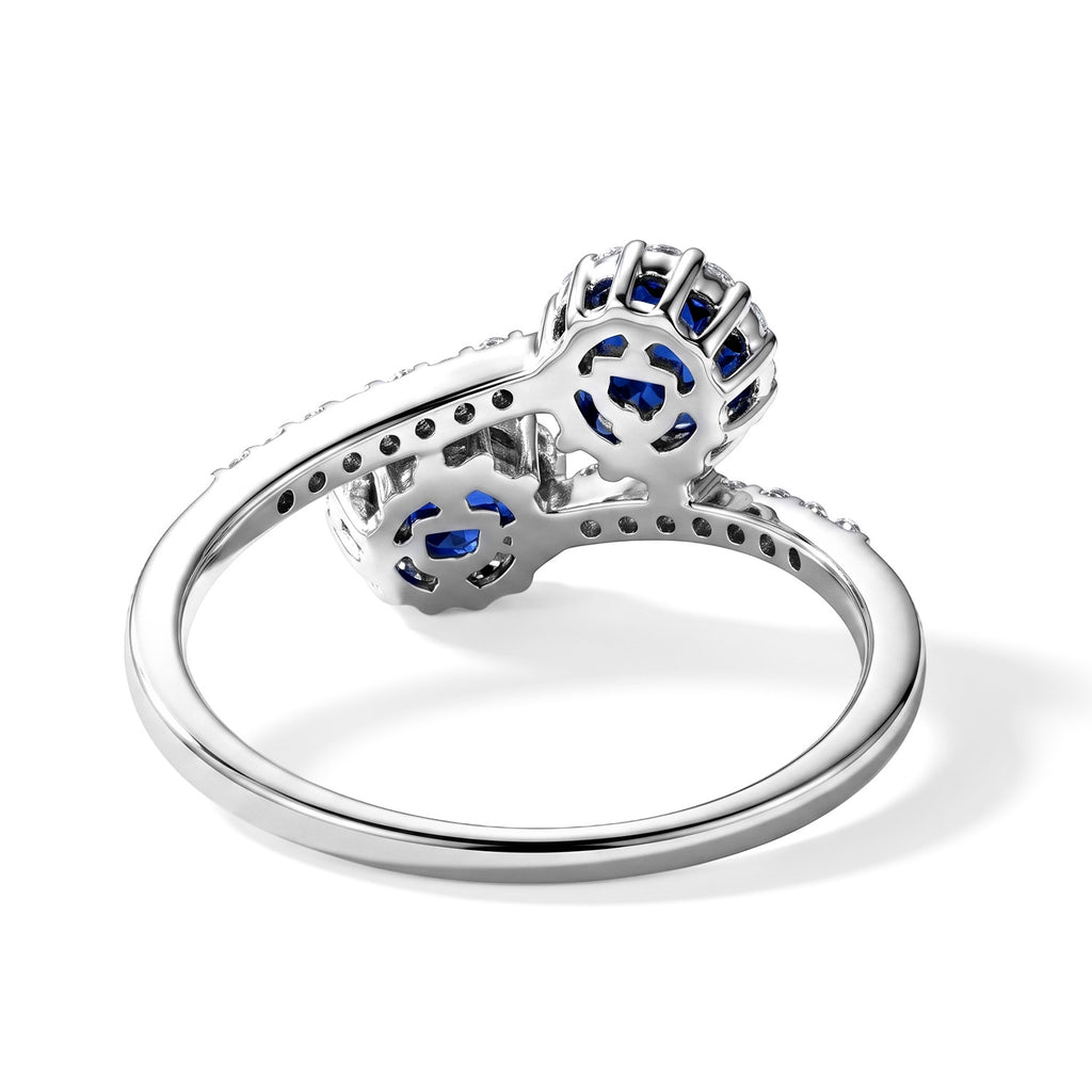 D'Joy Tanzanian Blue Spinel, White Zircon Ring in Rhodium OverlaySterling Silver  1.200  Ct._8702182_4