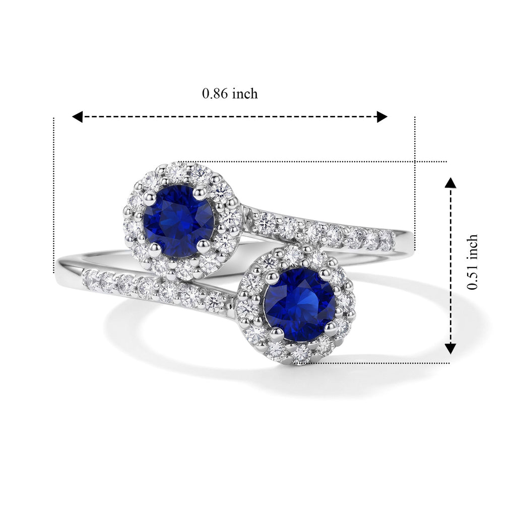 D'Joy Tanzanian Blue Spinel, White Zircon Ring in Rhodium OverlaySterling Silver  1.200  Ct._8702182_5
