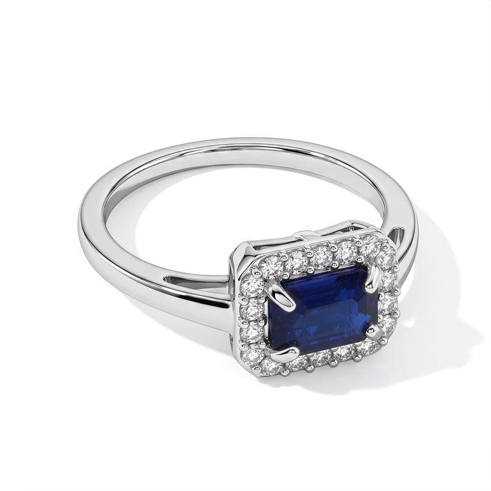 Premium Blue Spinel &amp; White Zircon Halo Ring in Rhodium Overlay Sterling Silver 2.26 Ct. 8702191 1