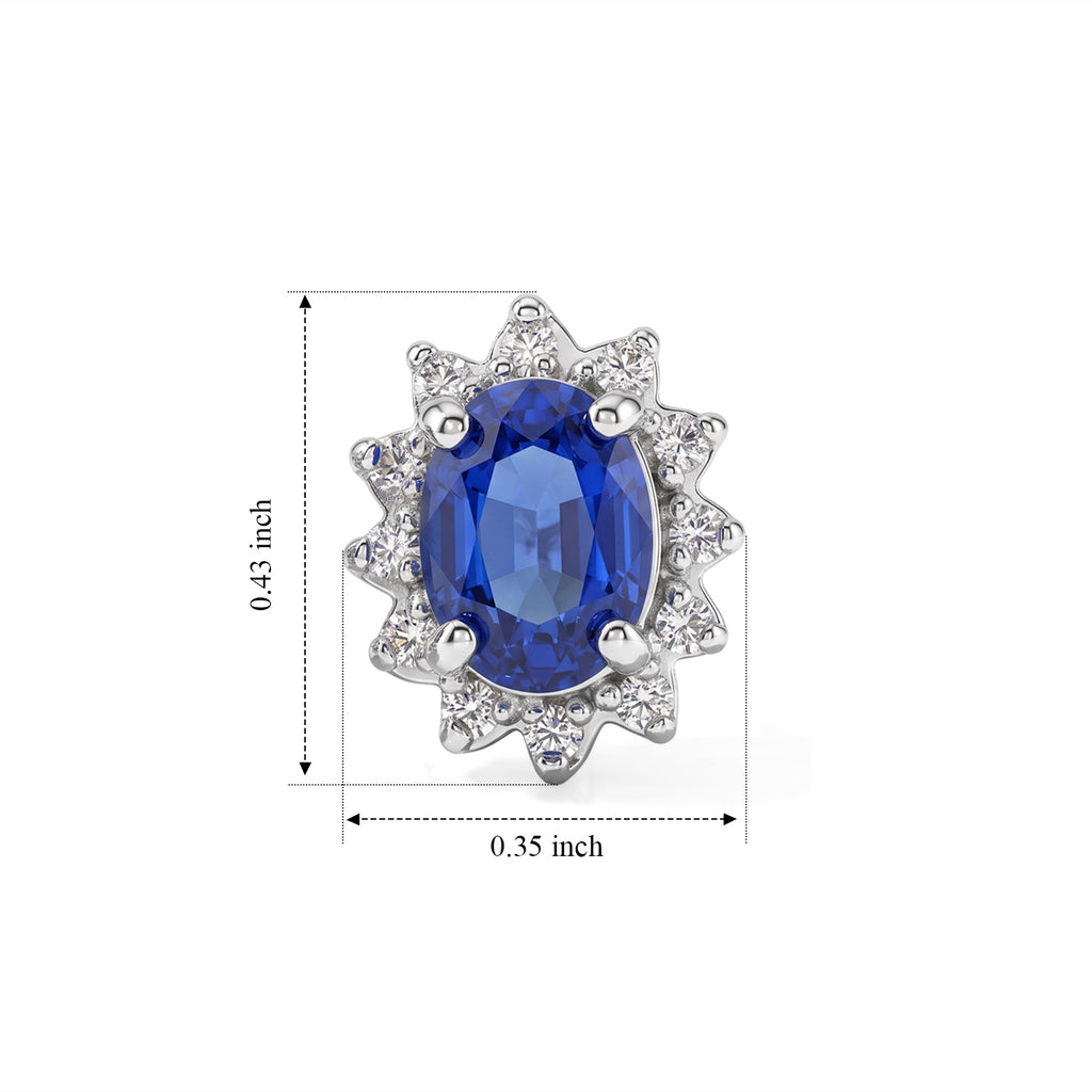 D'Joy - Tanzanian Blue Spinel & White Zircon Earring with Push Back in Rhodium Overlay Sterling Silver 2.44 Ct._8702207_4
