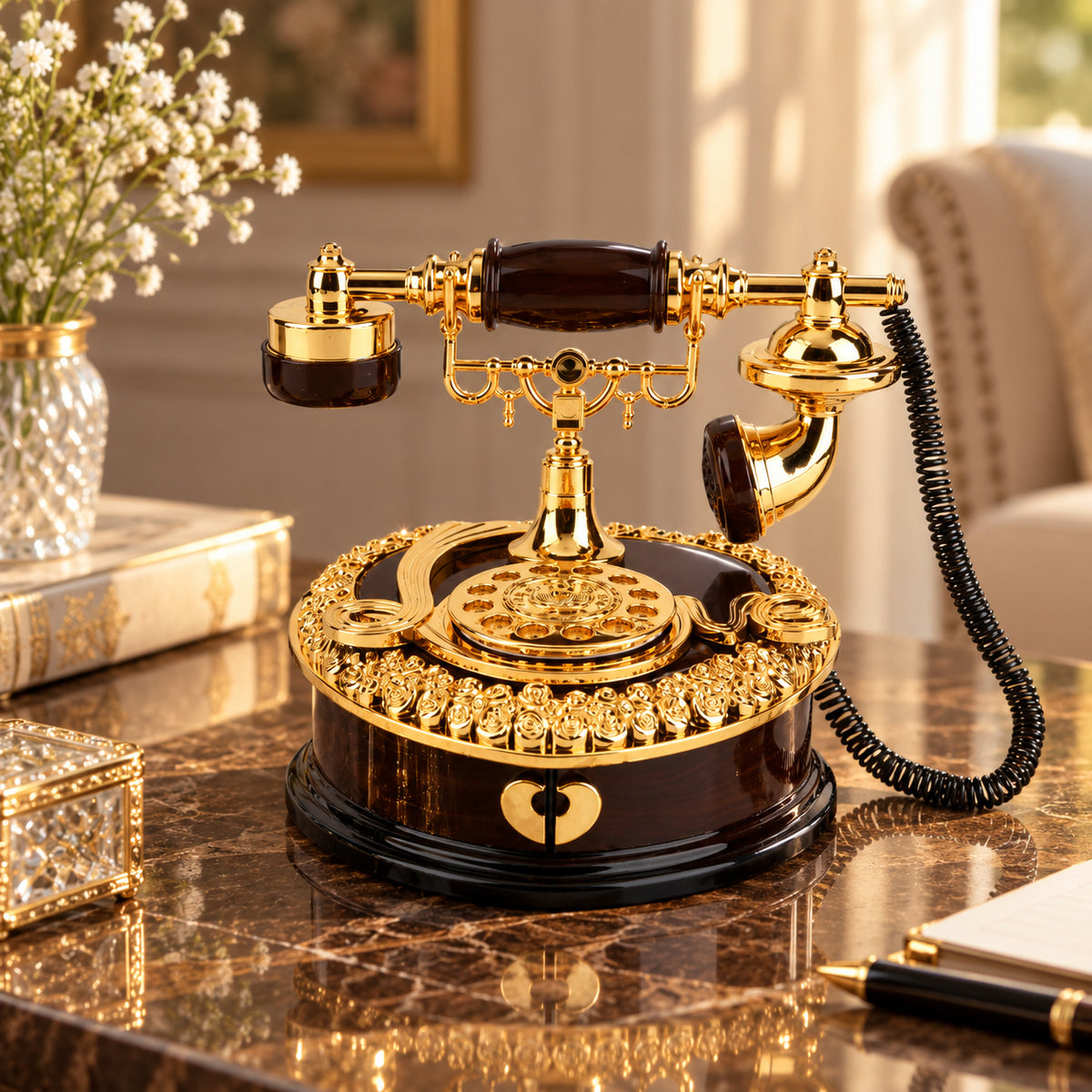 Vintage Rotary Telephone Music Box - Black 8703501 1