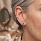 D'Joy - Peridot, Citrine & White Zircon Earring with Push Post in Yellow Gold Plated Sterling Silver 2.06 Ct._8704210_1