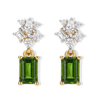 D'Joy Natural Chrome Diopside, White Zircon Main Stone With Side Stone Earring Sterling Silver  1.286  Ct._8704300