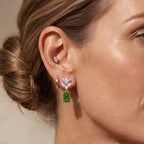 D'Joy Natural Chrome Diopside, White Zircon Main Stone With Side Stone Earring Sterling Silver  1.286  Ct._8704300_2