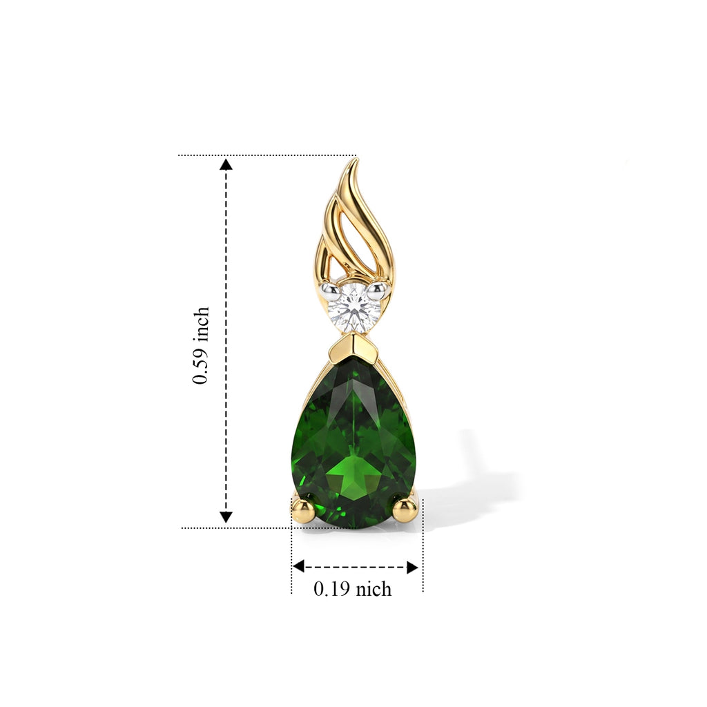 D'Joy Natural Chrome Diopside, White Zircon Main Stone With Side Stone Earring Sterling Silver  1.518  Ct._8704323_4