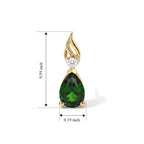 D'Joy Natural Chrome Diopside, White Zircon Main Stone With Side Stone Earring Sterling Silver  1.518  Ct._8704323_4