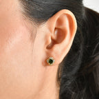 D'Joy Natural Chrome Diopside, White Zircon Main Stone With Surrounding Stone Earring Sterling Silver  0.834  Ct._8704404_1