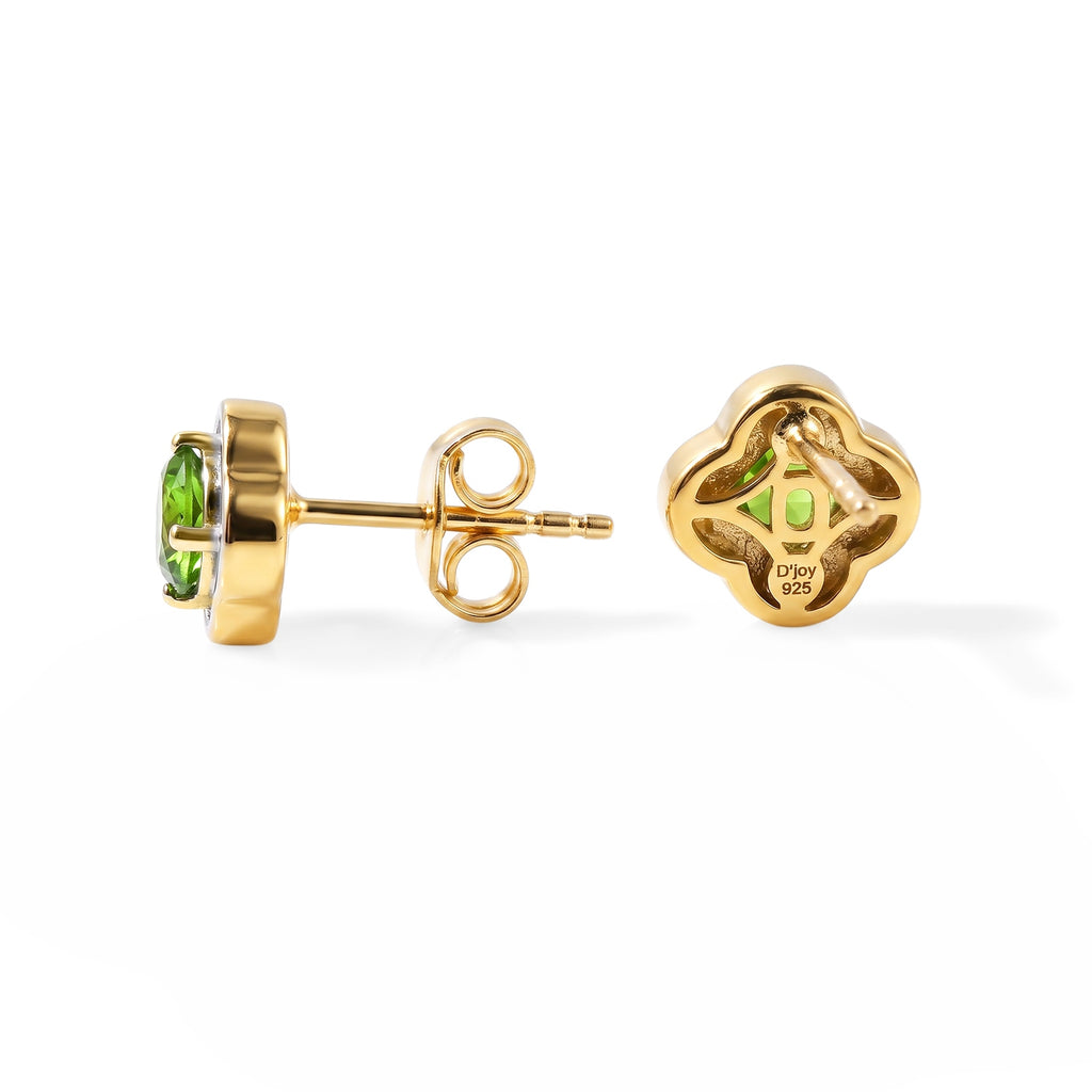 D'Joy Natural Chrome Diopside, White Zircon Main Stone With Surrounding Stone Earring Sterling Silver  0.834  Ct._8704404_3