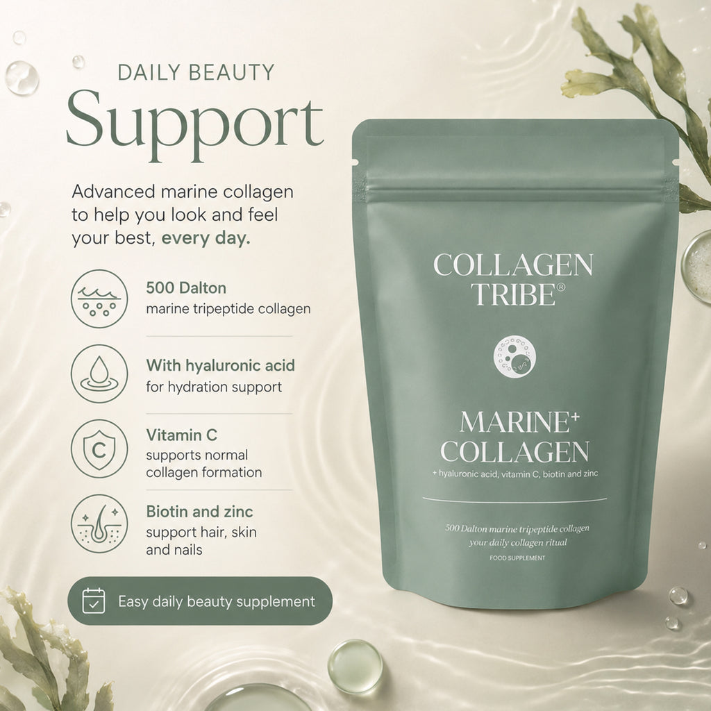 Collagen Tribe Marine+ 500 Dalton Tripeptide Collagen With Hyaluronic Acid, Vitamin C, Biotin & Zinc - 108 Grams_8704567_4