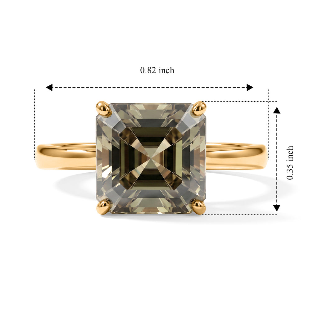 TODAY ONLY DEAL - 9K Yellow Gold AAA Natural Turkizite Royal Asscher Cut Solitaire Ring 3.00 Ct._8704978_5