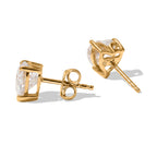 D'Joy - Moissanite Heart Stud Earring with Push Back in 18K Vermeil Yellow Gold Plated Sterling Silver 1.84 Ct._8705579_3