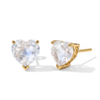 D'Joy - Rainbow Moonstone Heart Stud Earring with Push Back in 18K Vermeil Yellow Gold Plated Sterling Silver 2.34 Ct._8705580