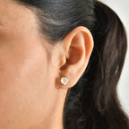 D'Joy - Rainbow Moonstone Heart Stud Earring with Push Back in 18K Vermeil Yellow Gold Plated Sterling Silver 2.34 Ct._8705580_1
