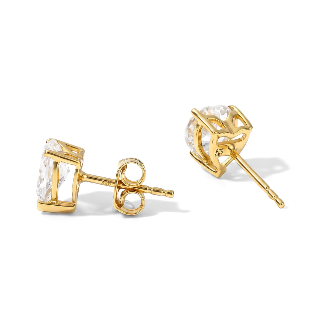 D'Joy - Rainbow Moonstone Heart Stud Earring with Push Back in 18K Vermeil Yellow Gold Plated Sterling Silver 2.34 Ct._8705580_3