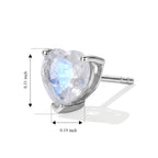 D'Joy - Rainbow Moonstone Heart Stud Earring with Push Back in Rhodium Overlay Sterling Silver 2.34 Ct._8705581_4