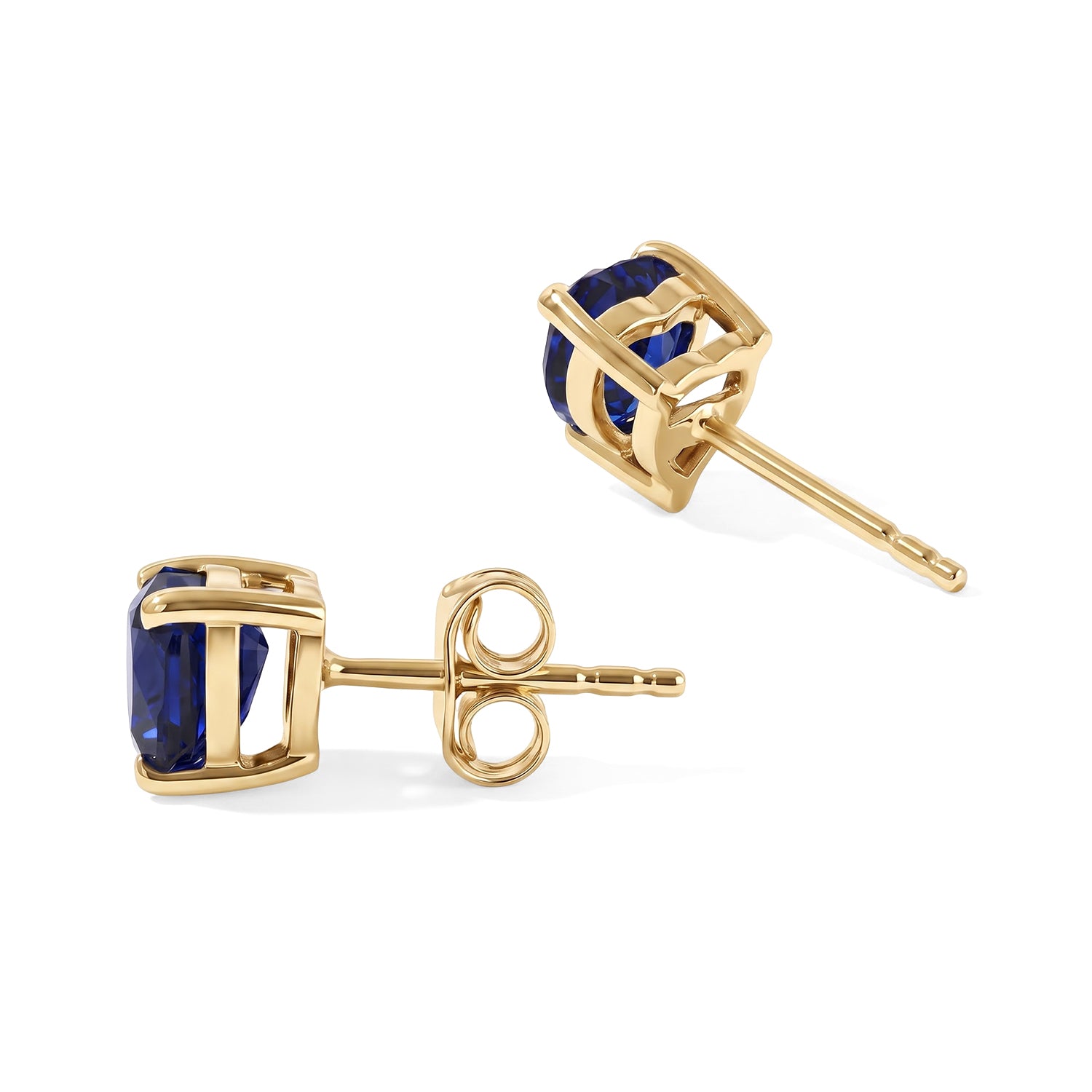 D'Joy - Masoala Sapphire Stud Earring with Push Back in 18K Vermeil Yellow Gold Plated Sterling Silver 2.20 Ct. 8705582 3