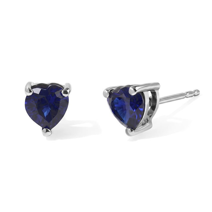 D'Joy - Masoala Sapphire Earring with Push Back in Rhodium Overlay Sterling Silver 2.25 Ct. 8705583 1