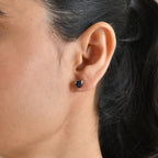 D'Joy - Masoala Sapphire Earring with Push Back in Rhodium Overlay Sterling Silver 2.25 Ct._8705583_1