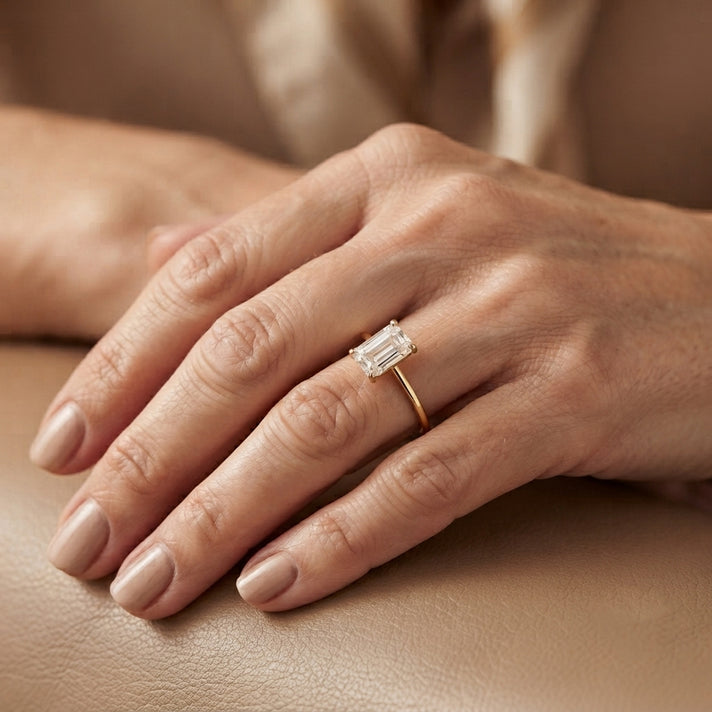 Luxuriant - 18K Yellow Gold SGL Certified Lab Grown Diamond Emerald Cut Solitaire Ring 2.00 Ct. 8705650 2