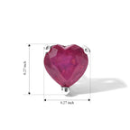 D'Joy - African Ruby Heart Stud Earring with Push Back in Rhodium Overlay Sterling Silver 2.20 Ct._8705699_4