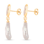 White Keshi Pearl & White Mother Of Pearl Drop Earring with Push Back 14.00 Ct._8705722_3