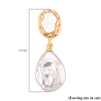 White Keshi Pearl & White Mother Of Pearl Drop Earring with Push Back 14.00 Ct._8705722_5