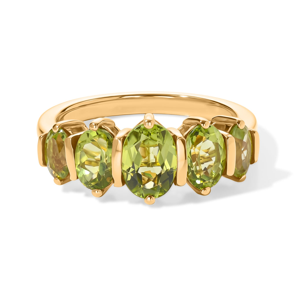 D'Joy Peridot 5 Stone Ring Sterling Silver  2.270  Ct._8706214