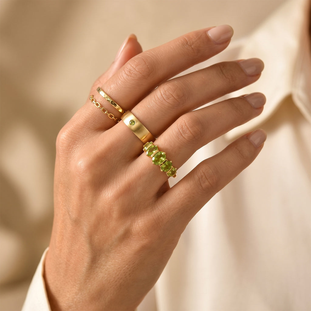 D'Joy Peridot 5 Stone Ring Sterling Silver  2.270  Ct._8706214_2