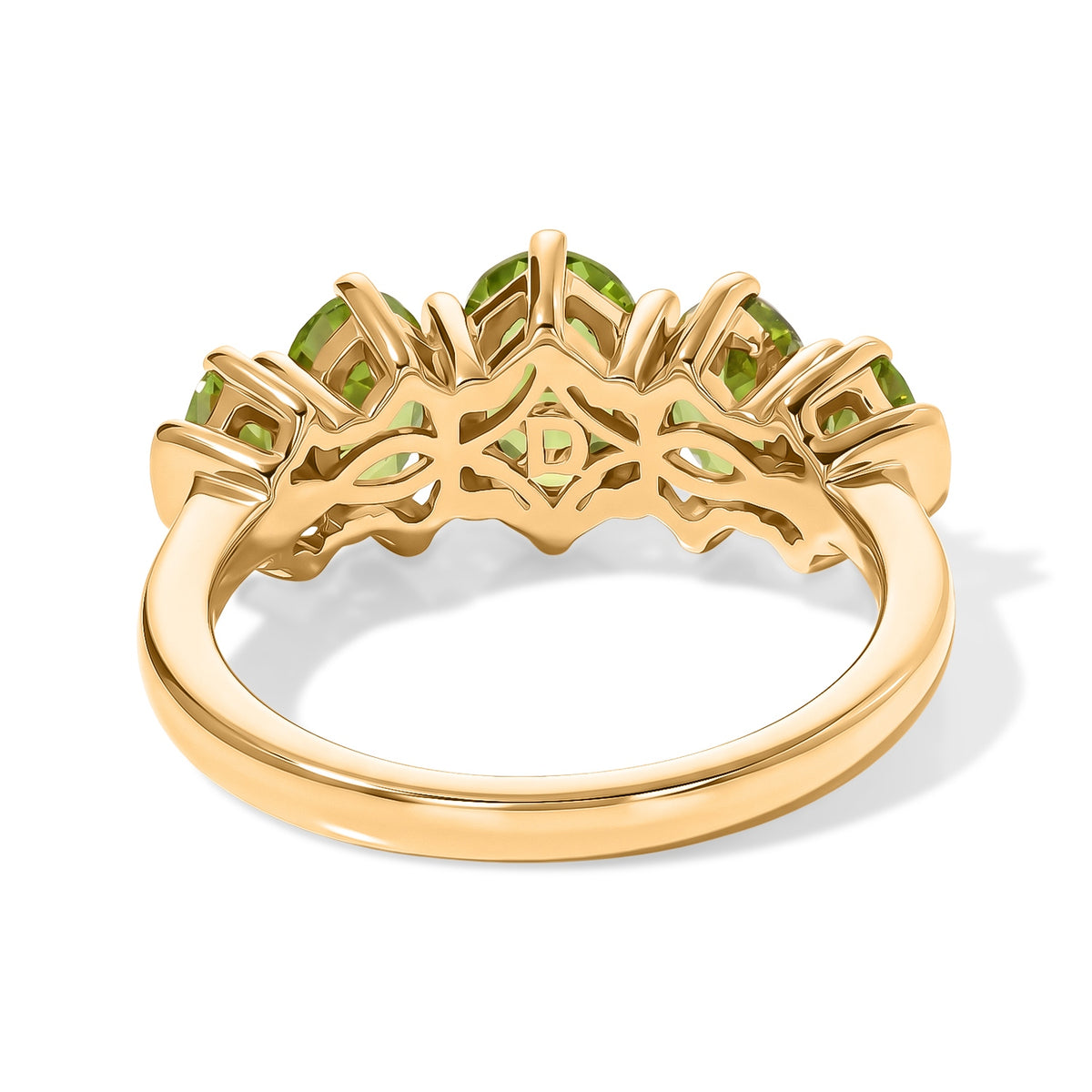 D'Joy - Natural Hebei Peridot 5 Stone Ring in Yellow Gold Plated Sterling Silver 2.30 Ct. V32730617 5