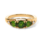 Luxuriant Natural Chrome Diopside, Lab Grown Diamond 3 Stone Ring Sterling Silver  1.331  Ct._8706441